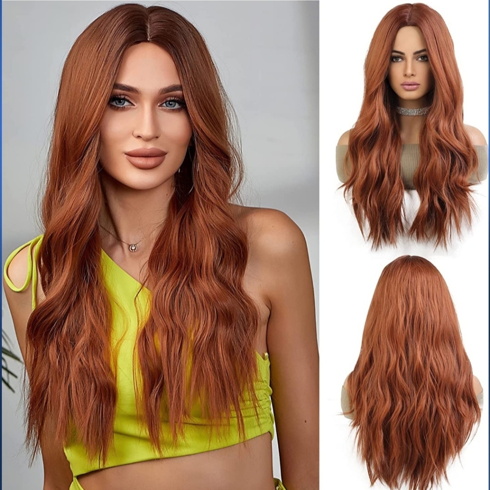 24" New Auburn Synthetic Long wavy Wig